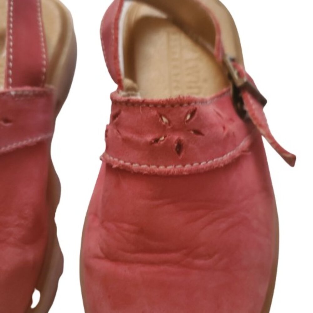 MY TWINN Collections Kids Girls Pink Nubuck Leather Slip-On Flat Clogs Size‎ 1 - Picture 3 of 12